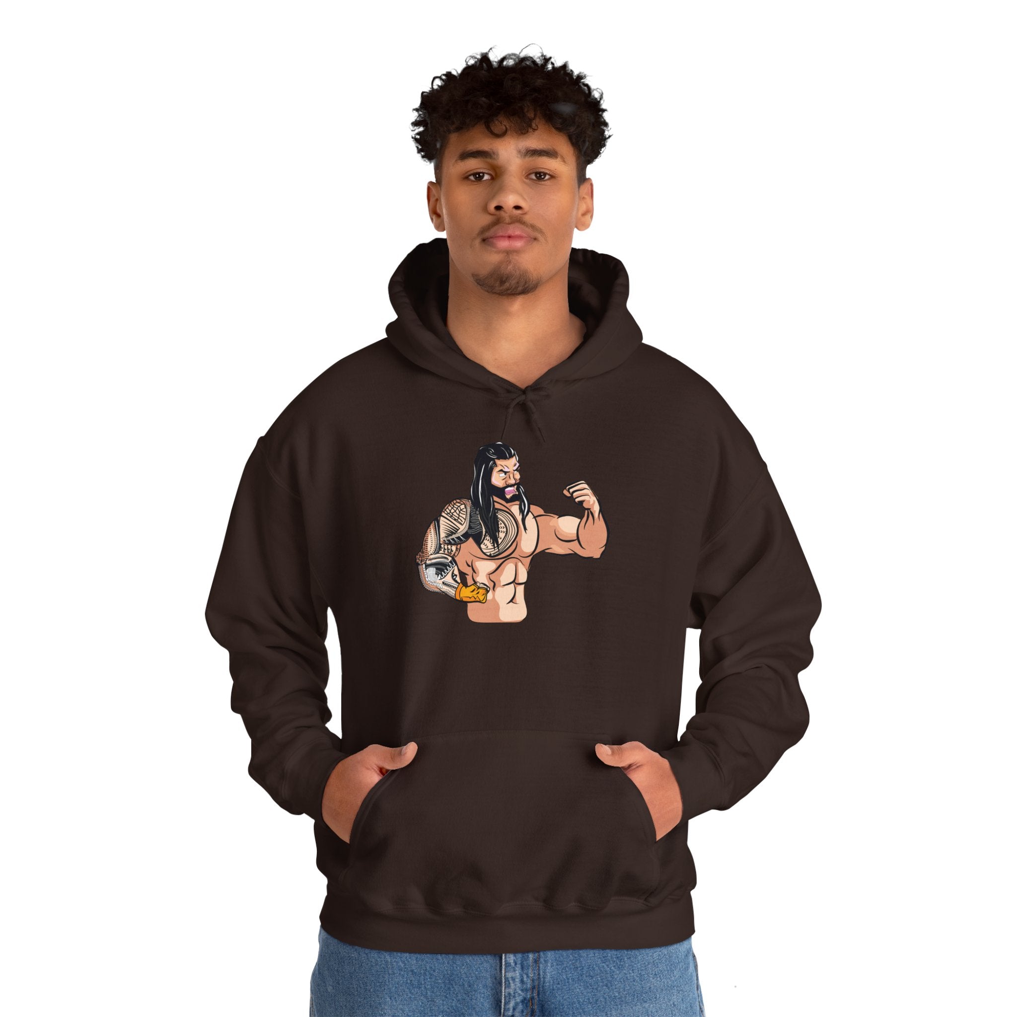 Roman Reigns Cartoon Design Hoodies, Gift for Her - Gift for Him, Sports Fan Wrestling Unisex Hooded Sweatshirt, Casual Outwear