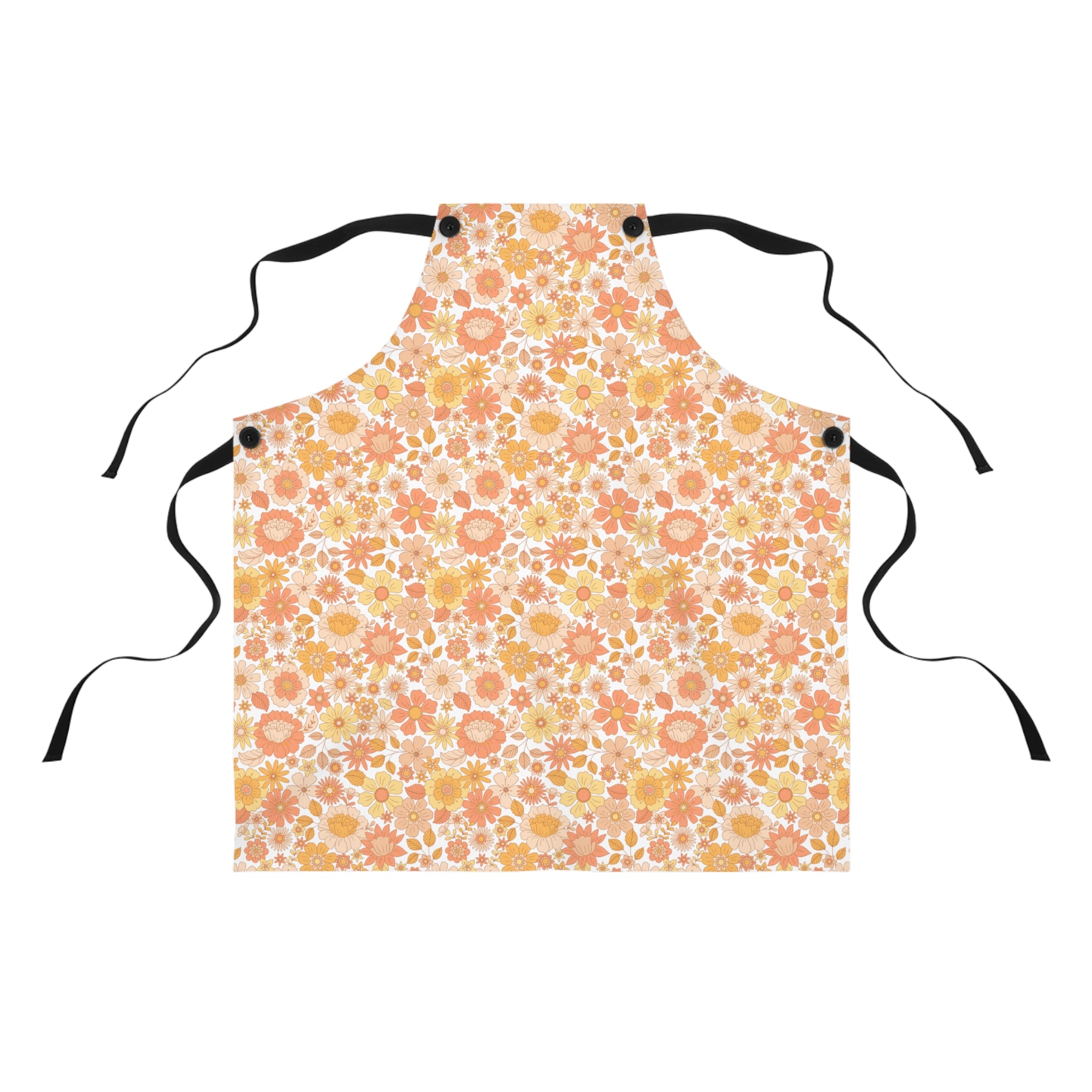 Retro Floral Design, Unisex Apron, Apron for Her, Apron for Him, Food Lover, Kitchen Accessories