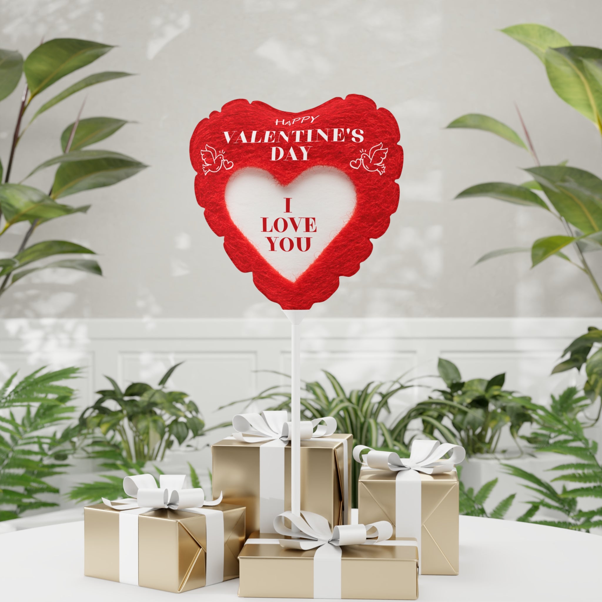 Valentine's Day Love - Balloons, Romantic Heart-Shaped Decorations and Words, Love Party Supplies, Anniversary Celebration