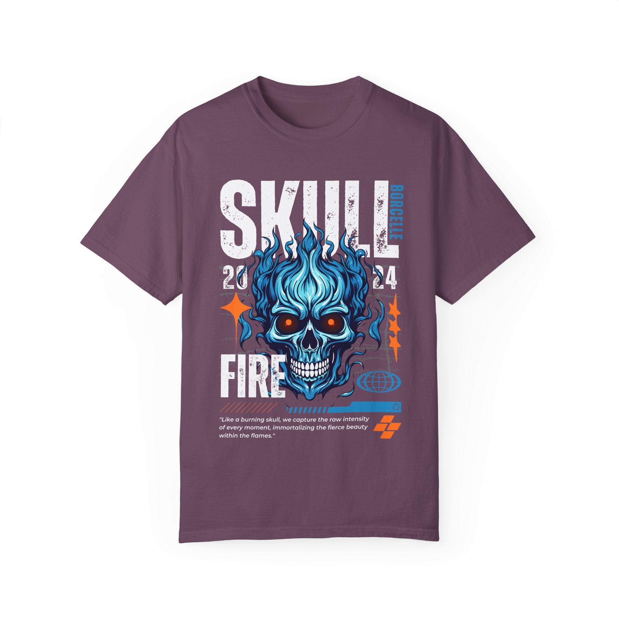 Skull Fire, Graphic Design Unisex T-shirt, Casual Cotton Outwear, Gift for Him- Gift for Her, Stylish Tee, Cool Shirt, Trendy Apparel, Comfortable Top,