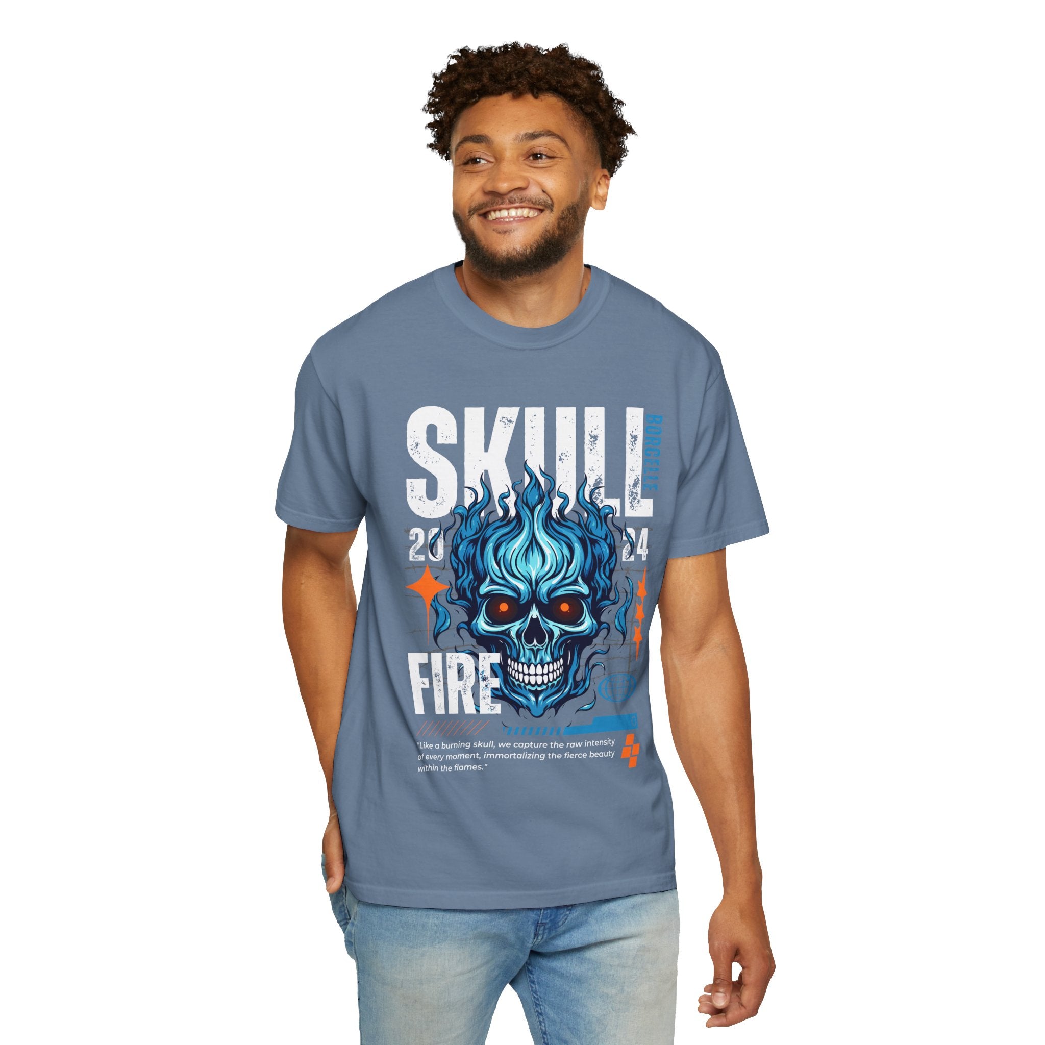 Skull Fire, Graphic Design Unisex T-shirt, Casual Cotton Outwear, Gift for Him- Gift for Her, Stylish Tee, Cool Shirt, Trendy Apparel, Comfortable Top,