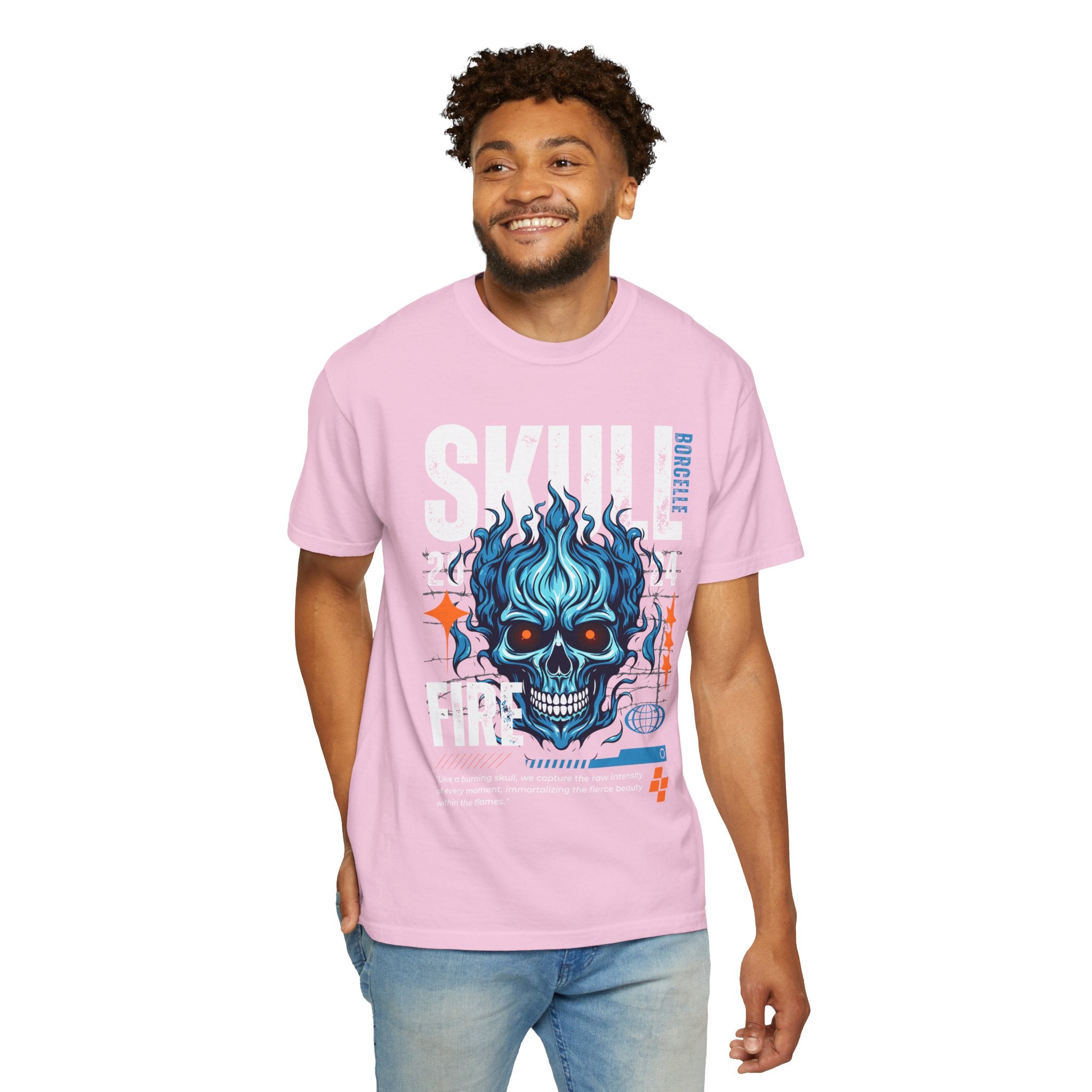 Skull Fire, Graphic Design Unisex T-shirt, Casual Cotton Outwear, Gift for Him- Gift for Her, Stylish Tee, Cool Shirt, Trendy Apparel, Comfortable Top,