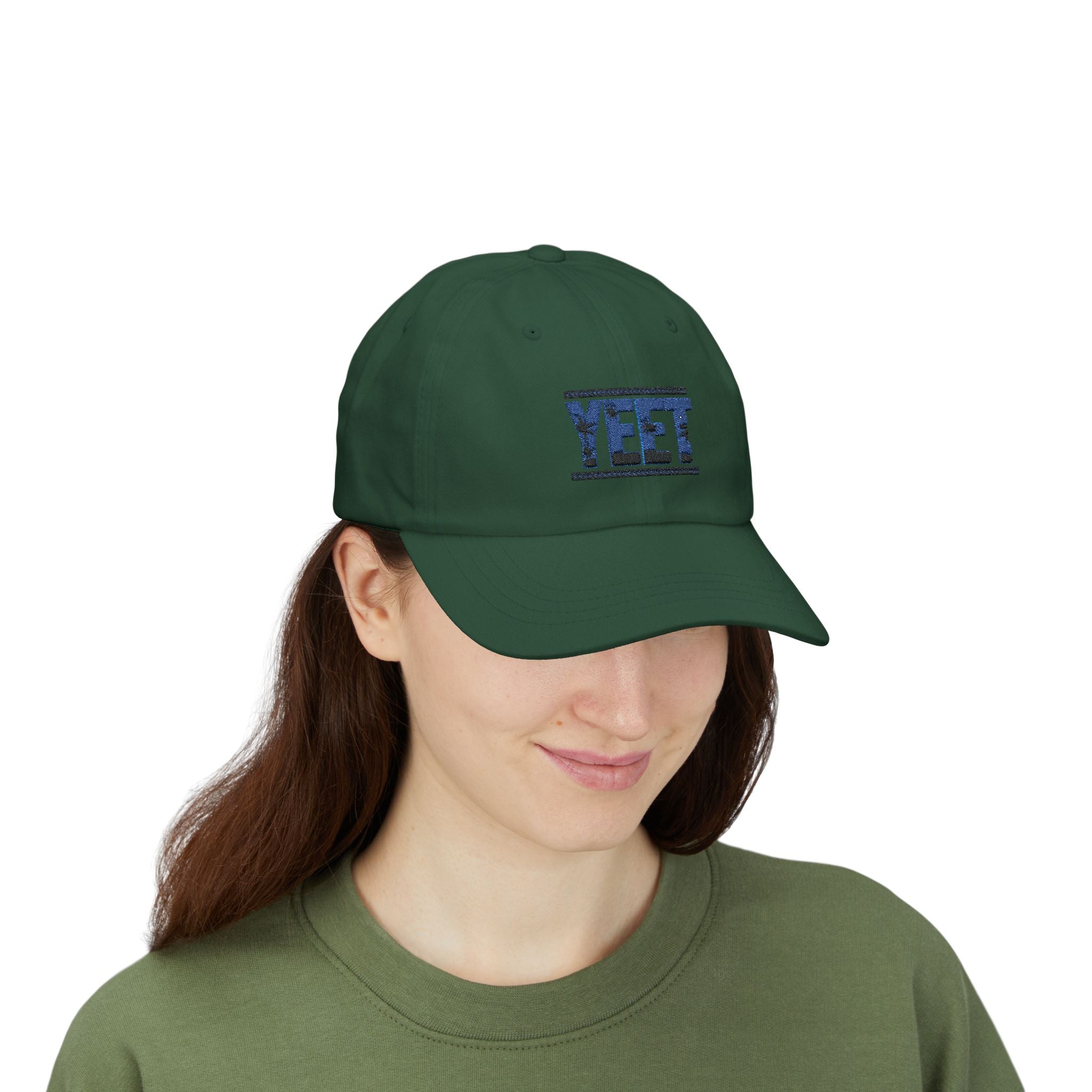 Yeet Blue-Black Graphic Text Design, Sports Fan, Wrestling Dad Cap for Her and Him - Unisex Classic