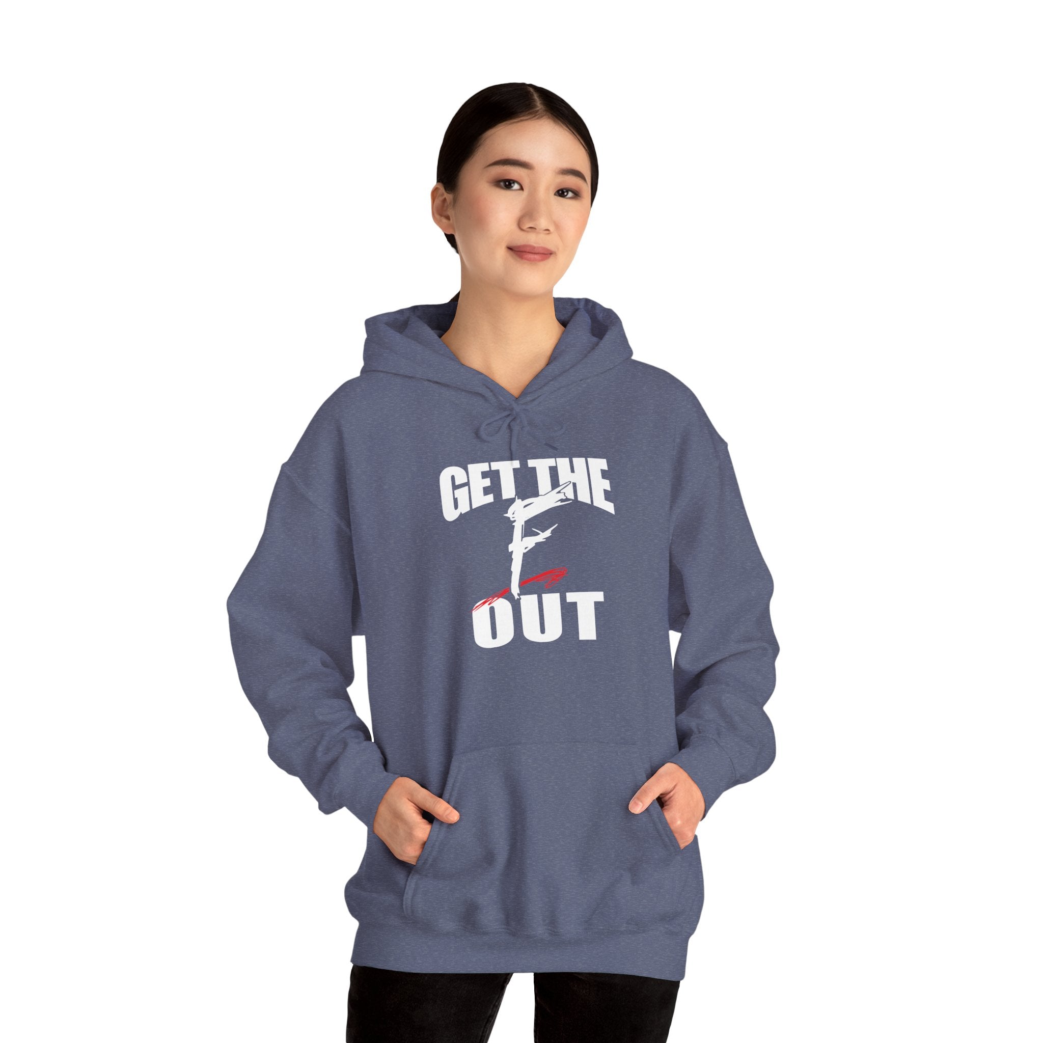 " Get The " F " Out Hoodies, Gift for Her - Gift for Him, Sports Fan Wrestling Unisex Hooded Sweatshirt, Casual Outwear