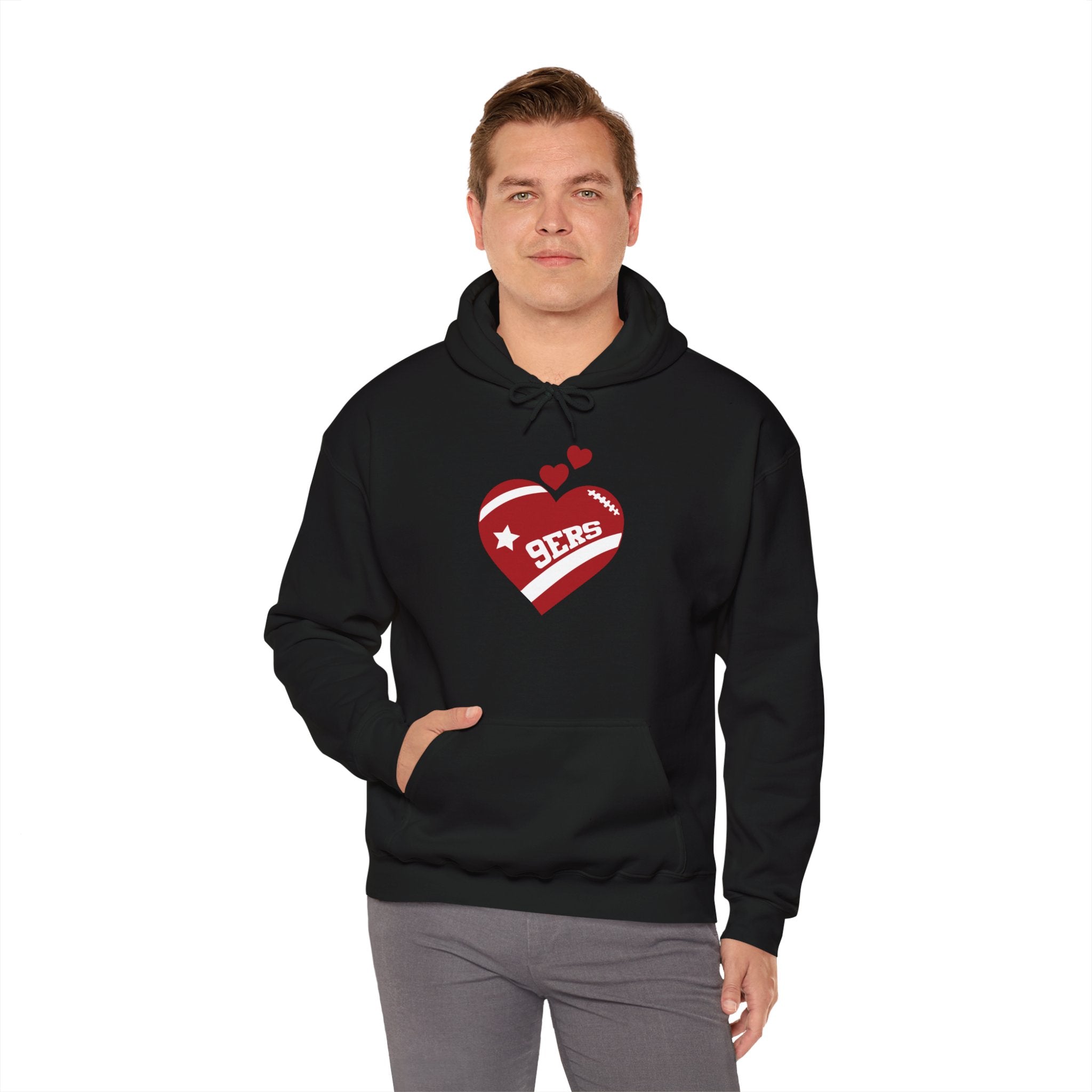 Cute Heart San Francisco Football Hoodies, SF Sports Team Sweatshirt, Football Fan Shirt, Hoodie Gift for Him-Her