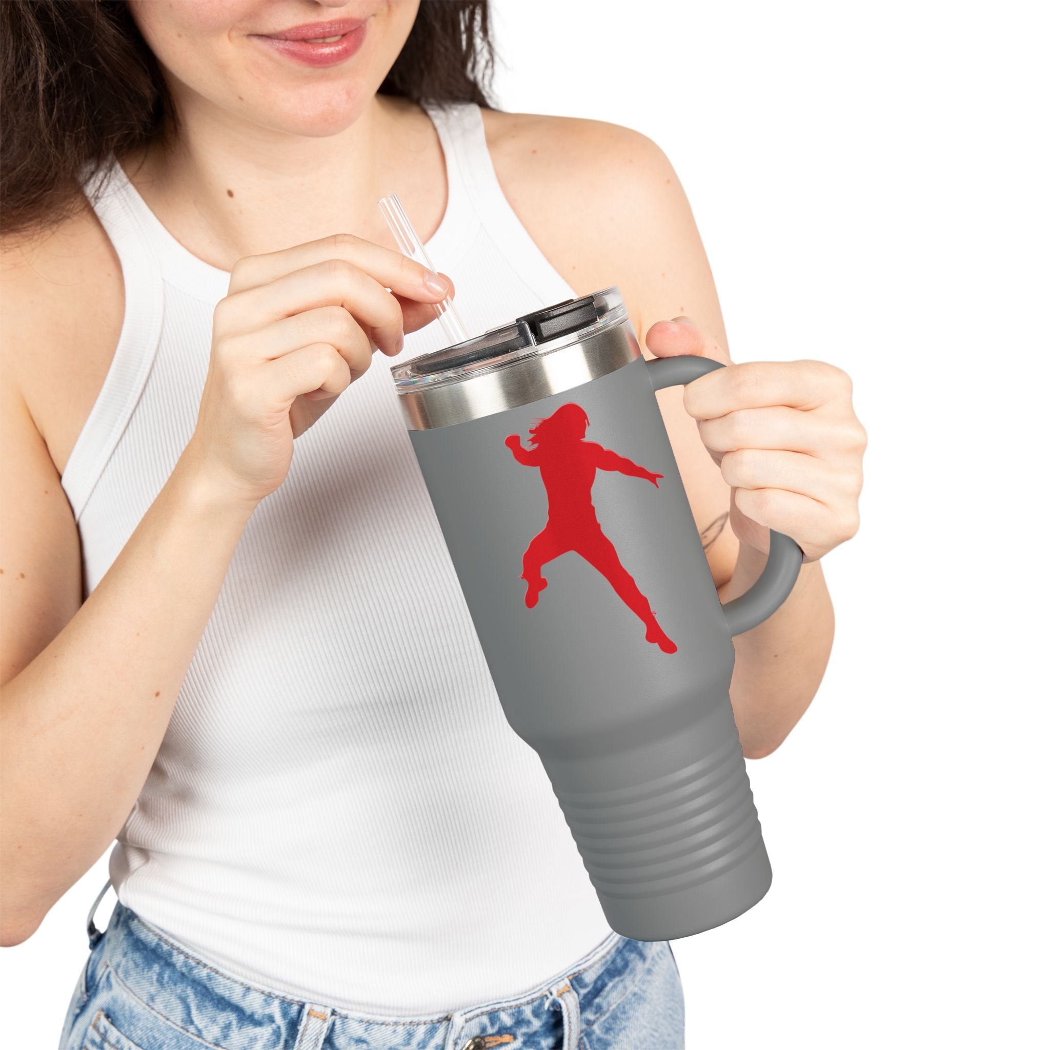 Roman Reigns Jump Red Graphic Design,  Insulated Travel Mug, Gift for Her Gift for Him - 40oz, Gift for Her, Gift for Him