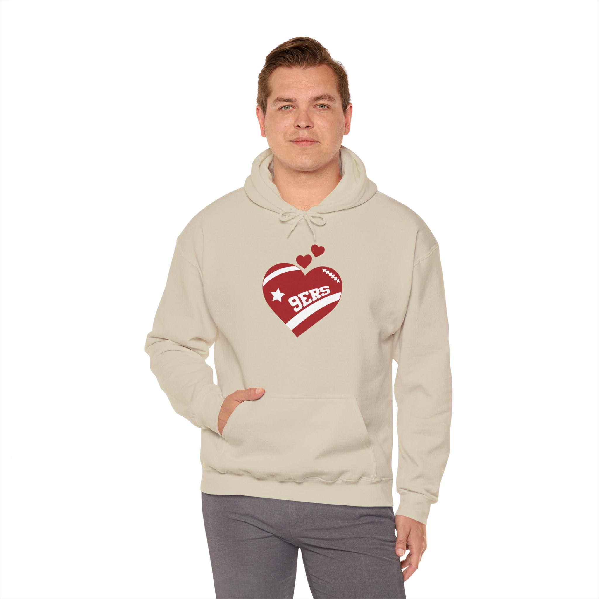 Cute Heart San Francisco Football Hoodies, SF Sports Team Sweatshirt, Football Fan Shirt, Hoodie Gift for Him-Her