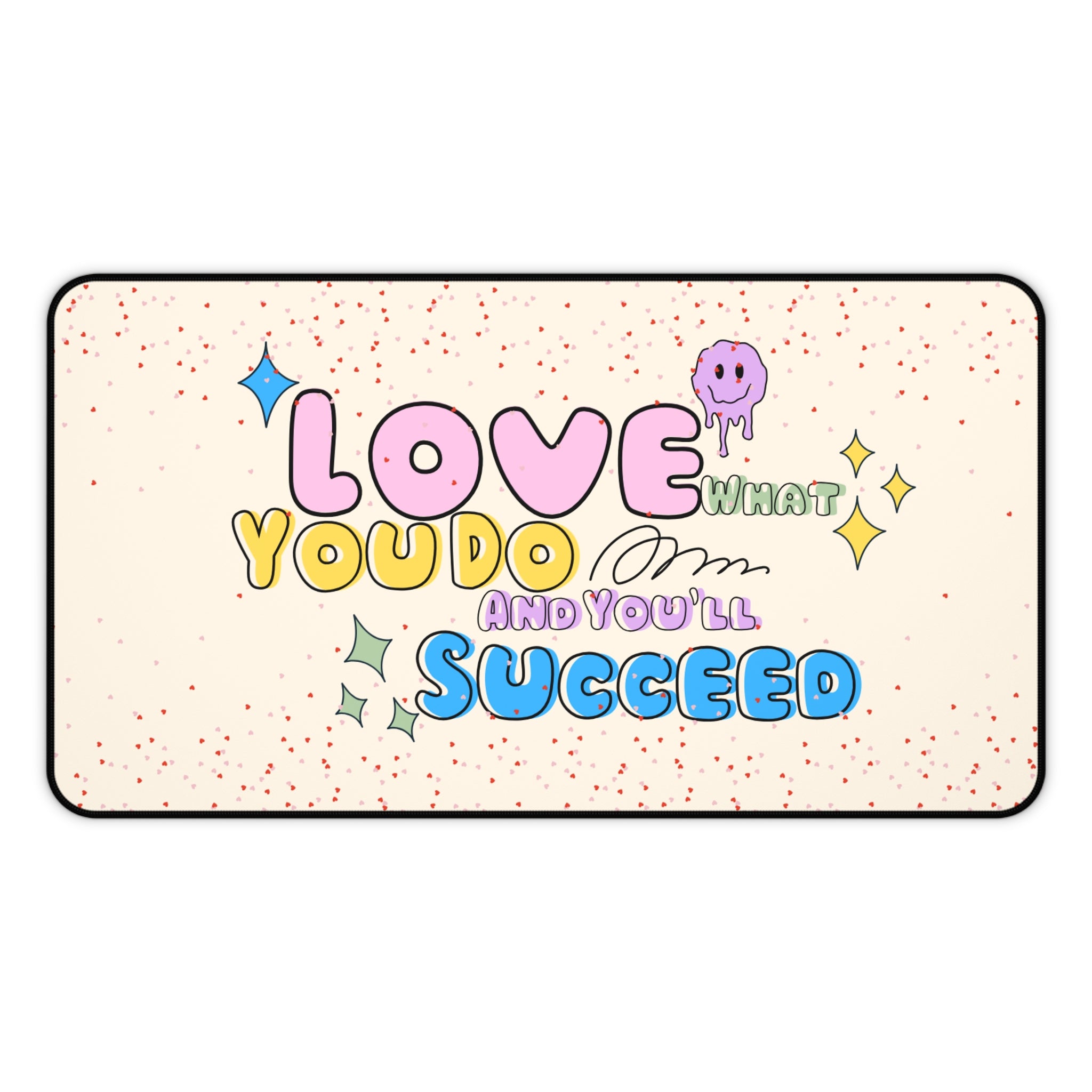 Love What You Do, Valentines Gift, Mouse Pad, Desk Matt for Desktop, Cute Desk Pad Mat, XXL Large Mouse Pad for Desk, Anti-Slip Big Mousepad with Stitched Edges, Keyboard Pad Mouse Mat for Computer