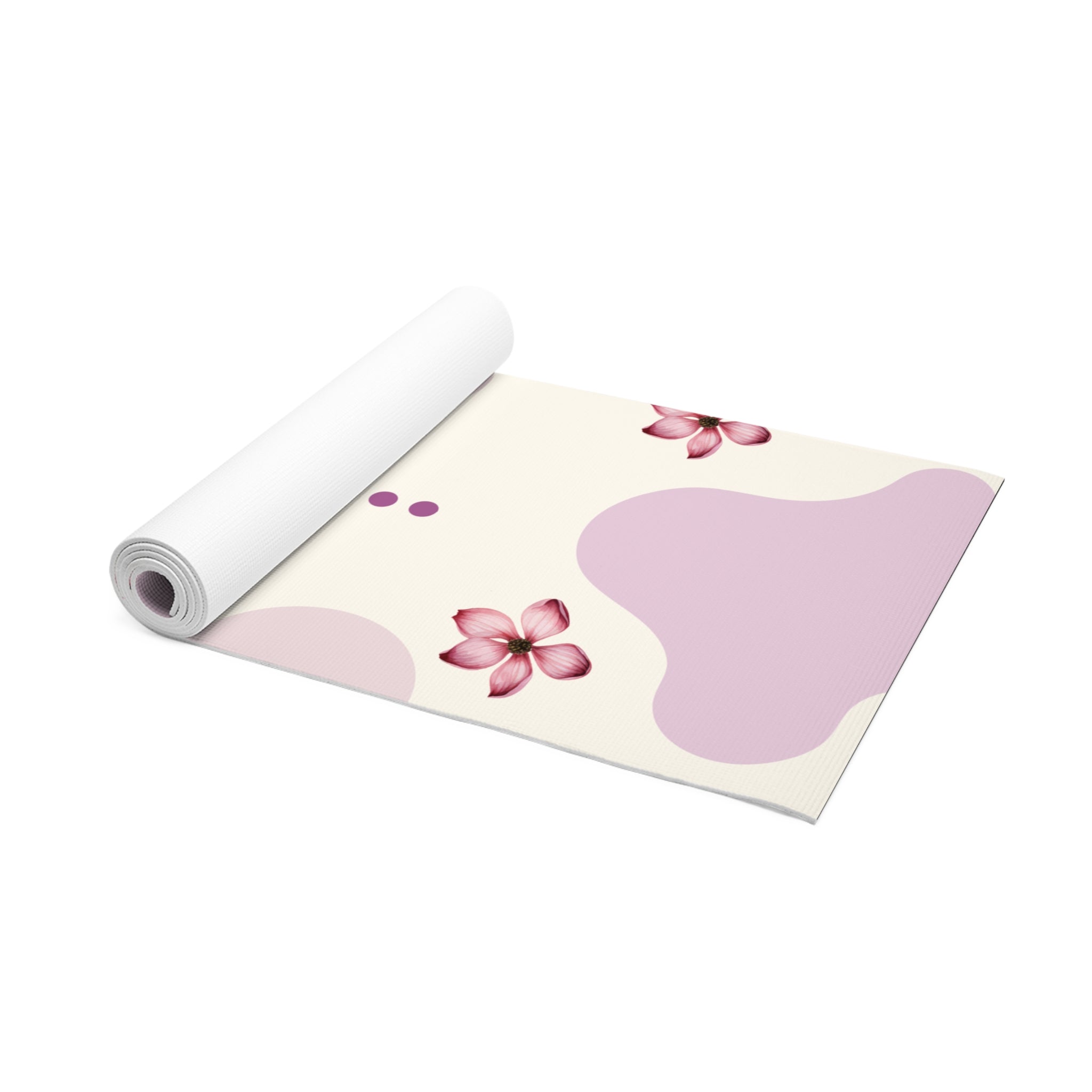 Purple Pink Flower Foam Yoga Mat, Non Slip Workout Mat for Women, Thick Fitness Mat, Pilates Floor Mat, Exercise Yoga