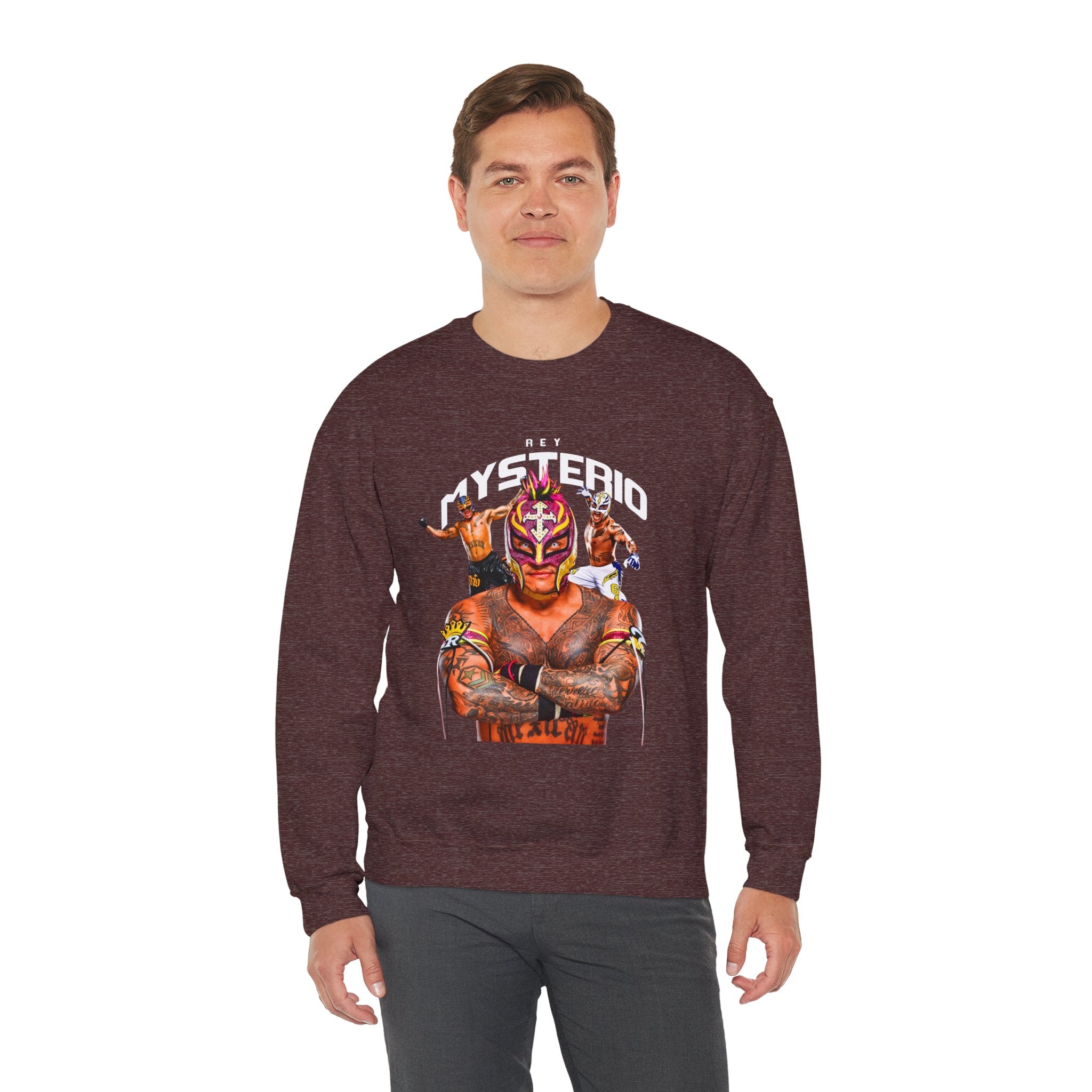 Rey Mysterio Sweatshirt, Sports Sweatshirt, Wrestling Fan Unisex Sweatshirt - Gift for Him or Her, Casual Outwear, Heavy Blend Crewneck Sweatshirt