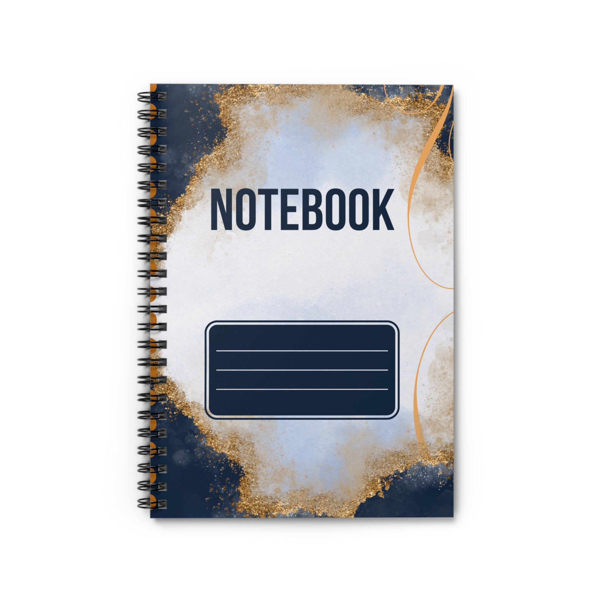 Blue and Gold Notebook, Spiral Notebook - Ruled Line, Notebook, Office Supplies, School Supplies