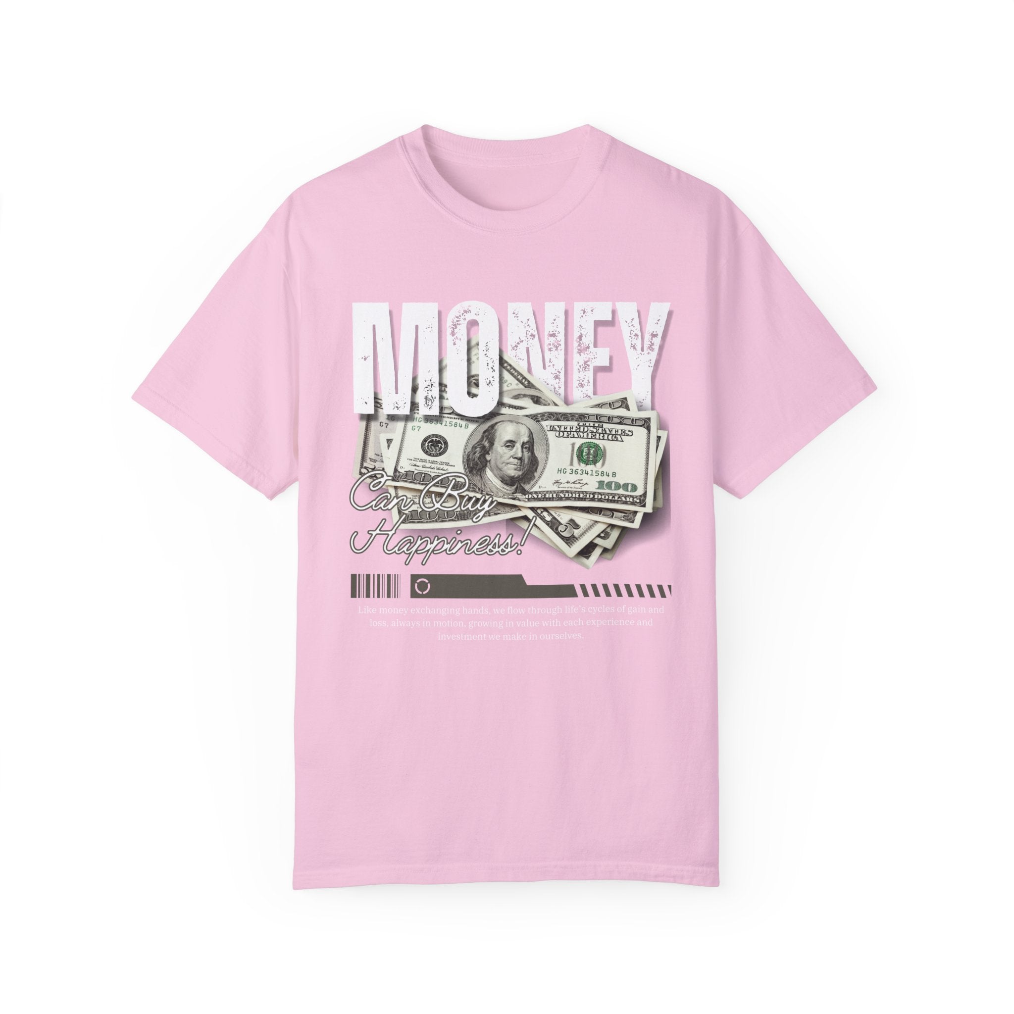 Money Can Buy Happiness, Graphic Design Unisex T-shirt, Casual Cotton Outwear, Gift for Him- Gift for Her, Stylish Tee, Cool Shirt, Trendy Apparel, Comfortable Top,