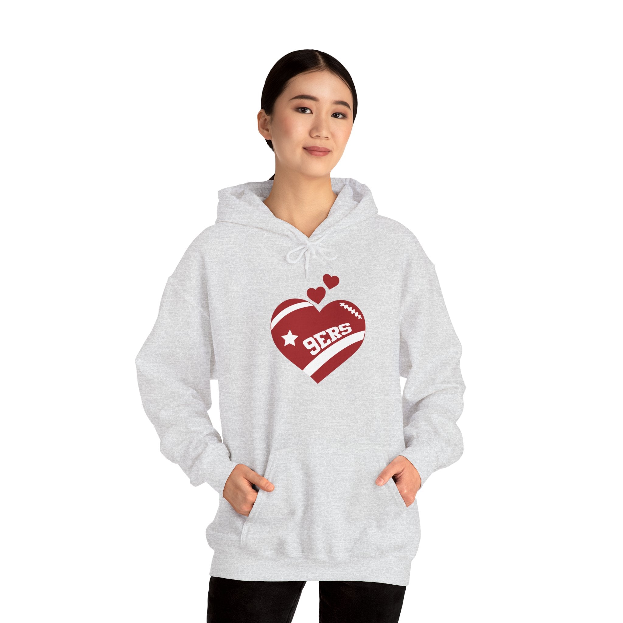 Cute Heart San Francisco Football Hoodies, SF Sports Team Sweatshirt, Football Fan Shirt, Hoodie Gift for Him-Her