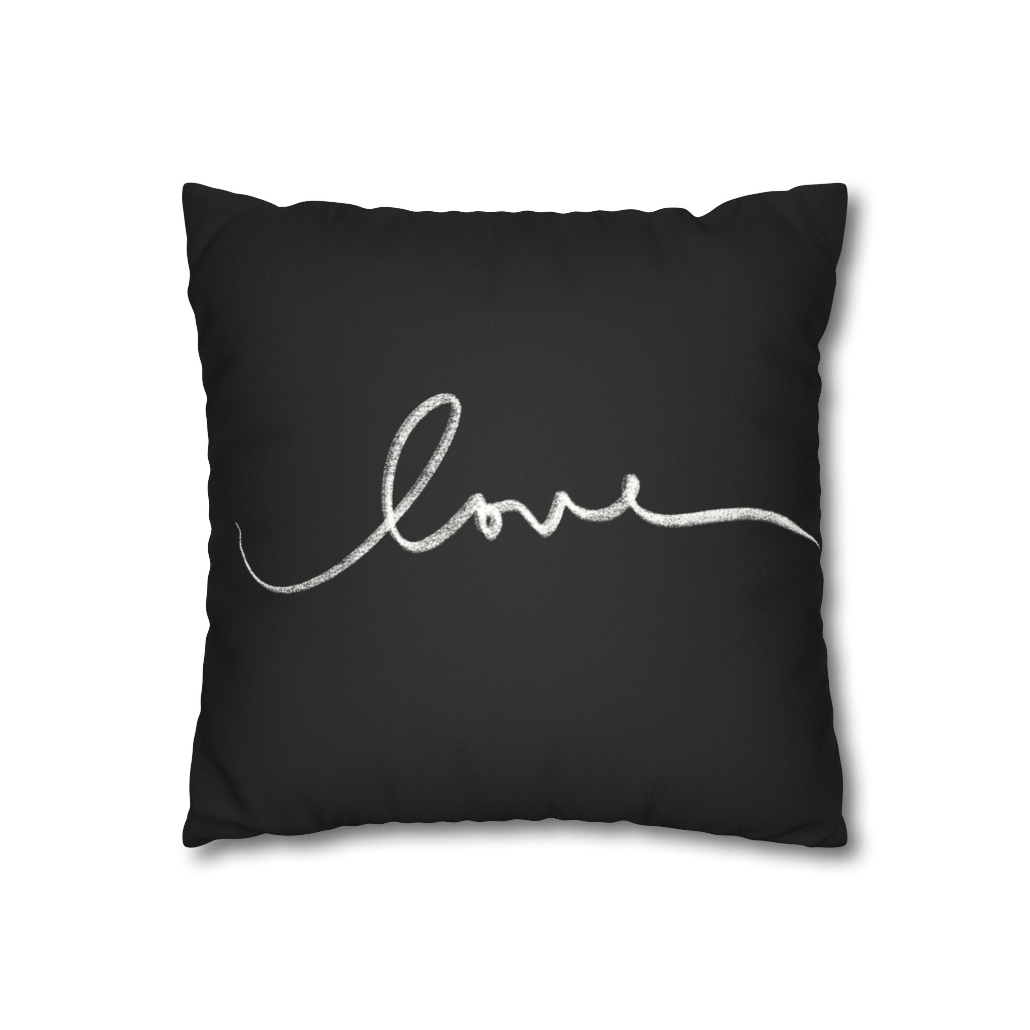 Square Pillowcase -Black Elegant Valentines - Decorative Pillows Cushion Covers for Couch Chair Bedroom Valentines Decorative, Faux Suede, Home Decor