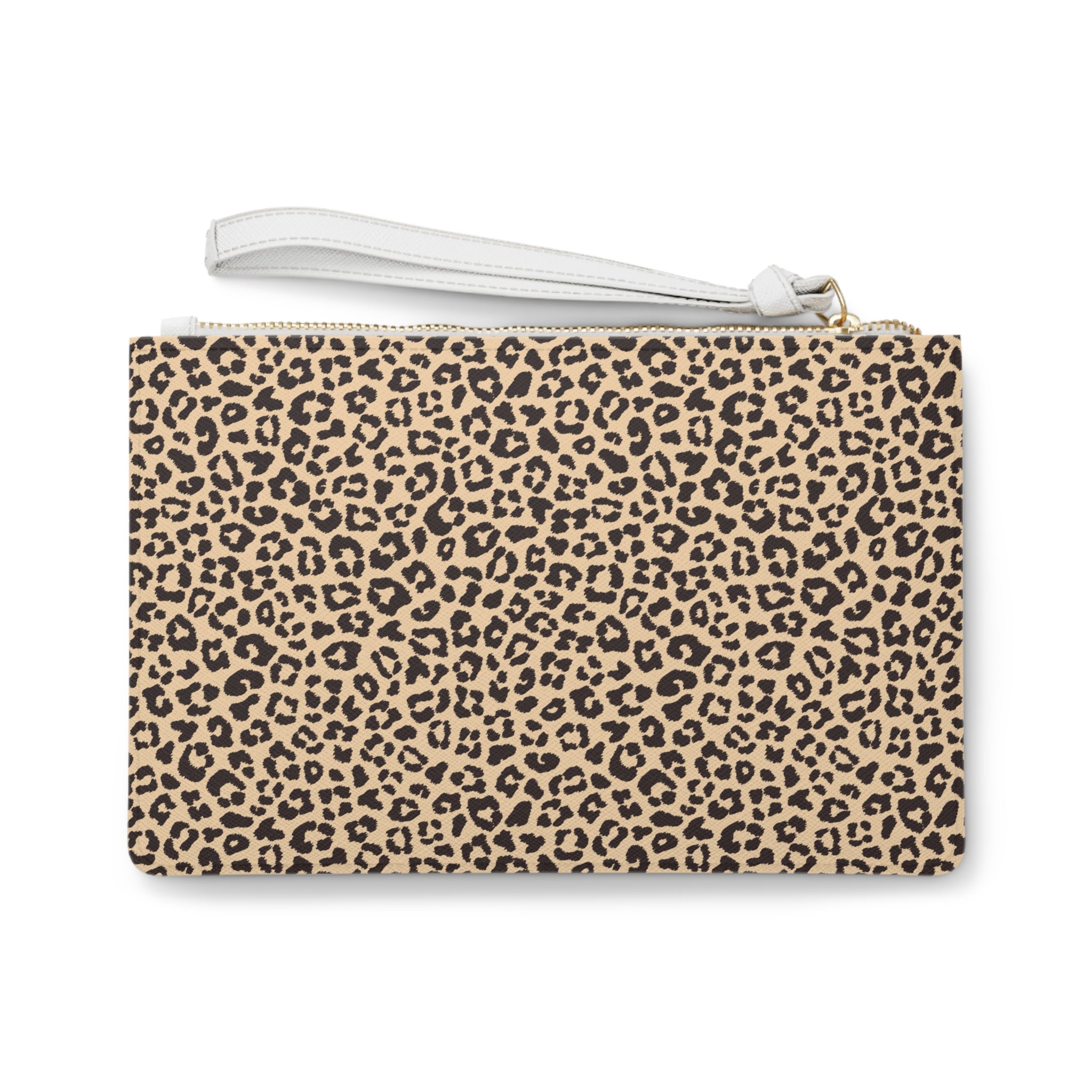 Beige Leopard Print Clutch Bag - Valentines Gift, Cute Design,  Women Wallet Wristlet Clutch, Purses for Women Wristlet, Handbags Small Wallet Purses, Ladies Gifts