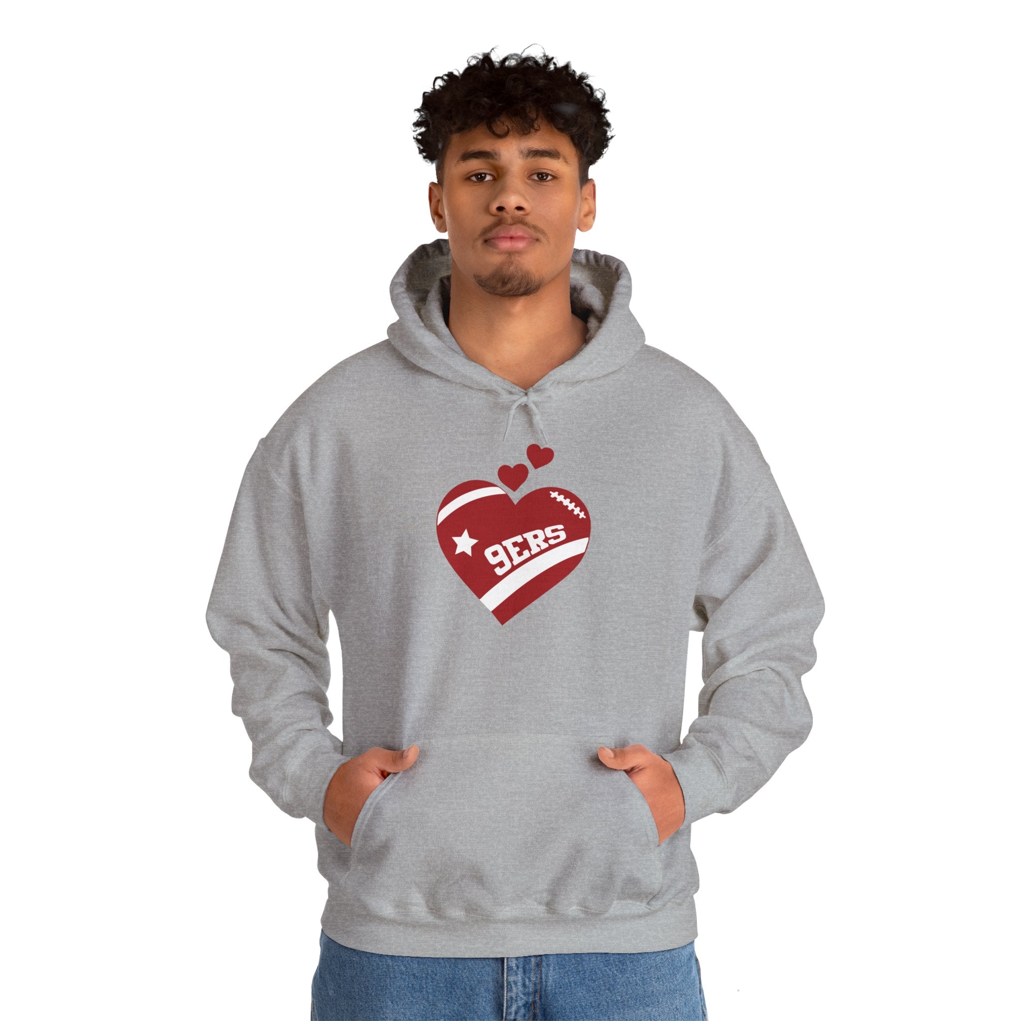 Cute Heart San Francisco Football Hoodies, SF Sports Team Sweatshirt, Football Fan Shirt, Hoodie Gift for Him-Her