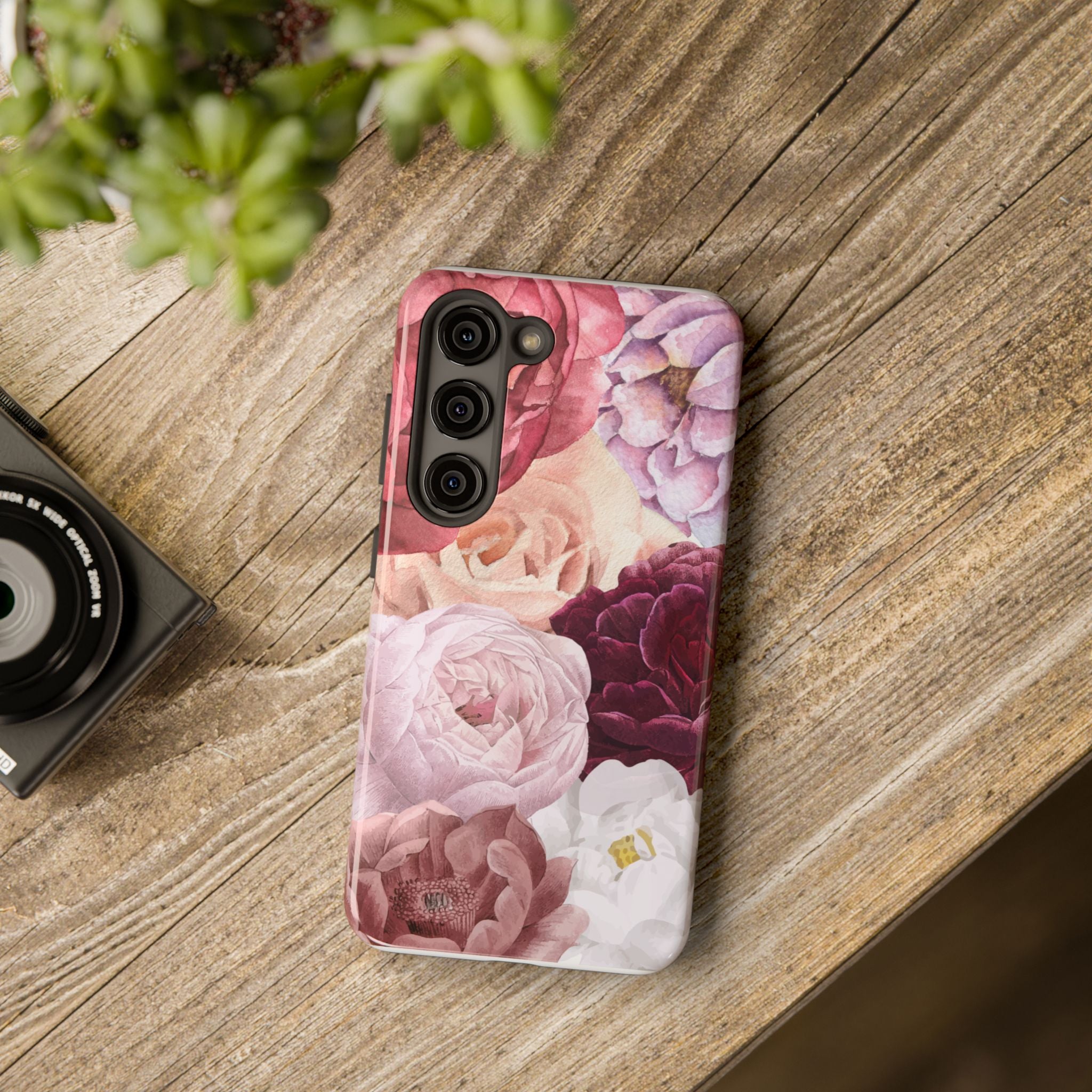 Pink Purple Watercolor Flower, Elegant Phone Cases, Stylish Phone Covers, Chic Phone Protectors, Fashionable Case for Her, Trendy Smartphone Accessories