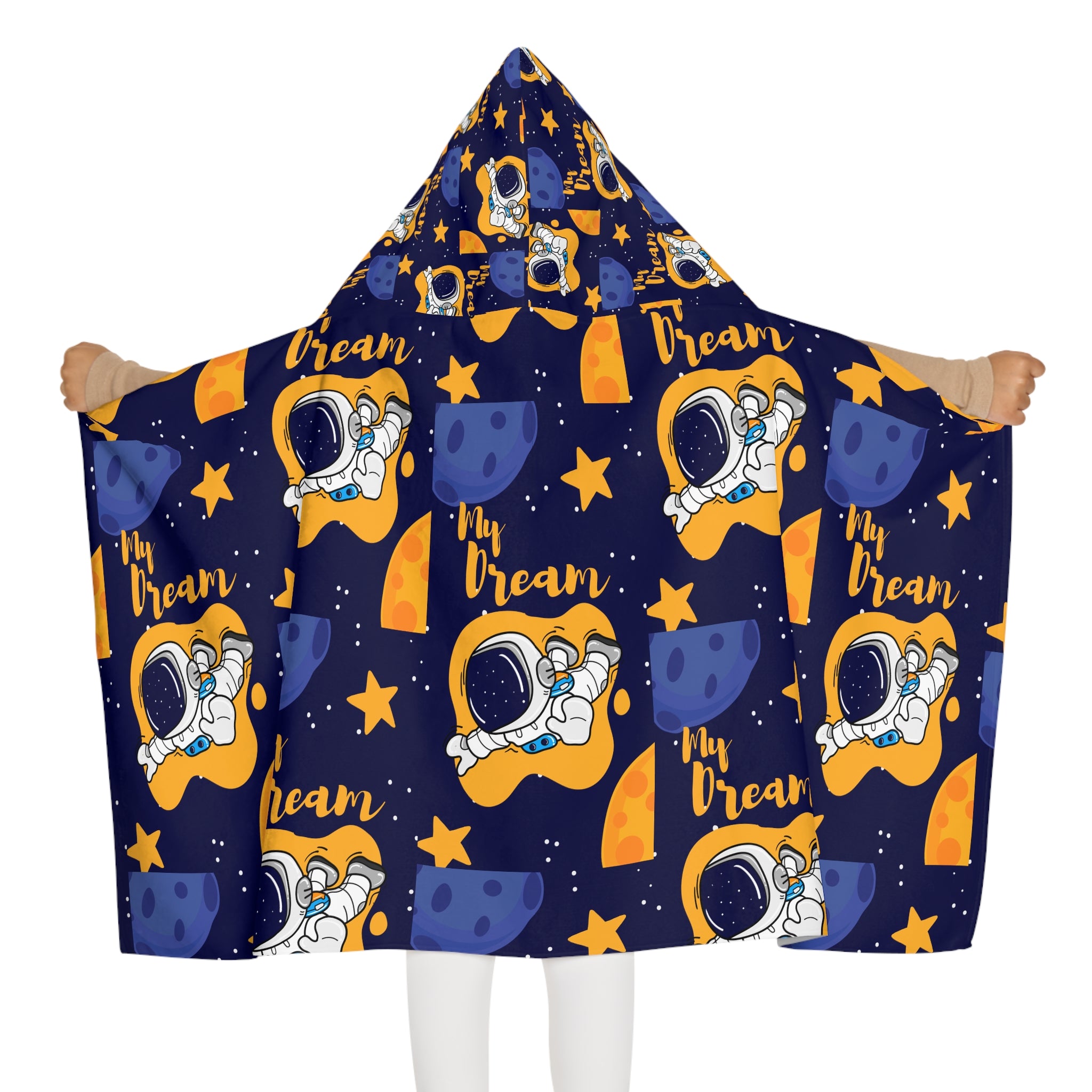 Blue My Dream Design Hooded Towel, Cute Designs - Youth Hooded Towel