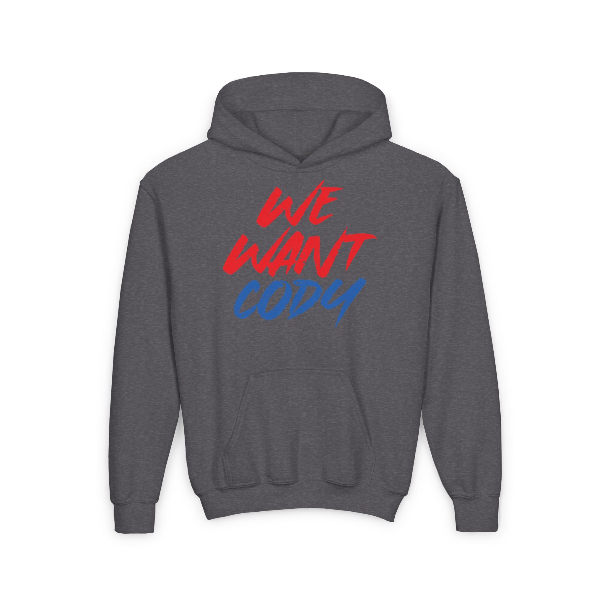 We Want Cody Graphic Design, Sports Fan Kids Hoodies - Youth Heavy Blend Hooded Sweatshirt, Unisex Wrestling Fan Hoodies, Gift for Her-Him, Casual Outwear