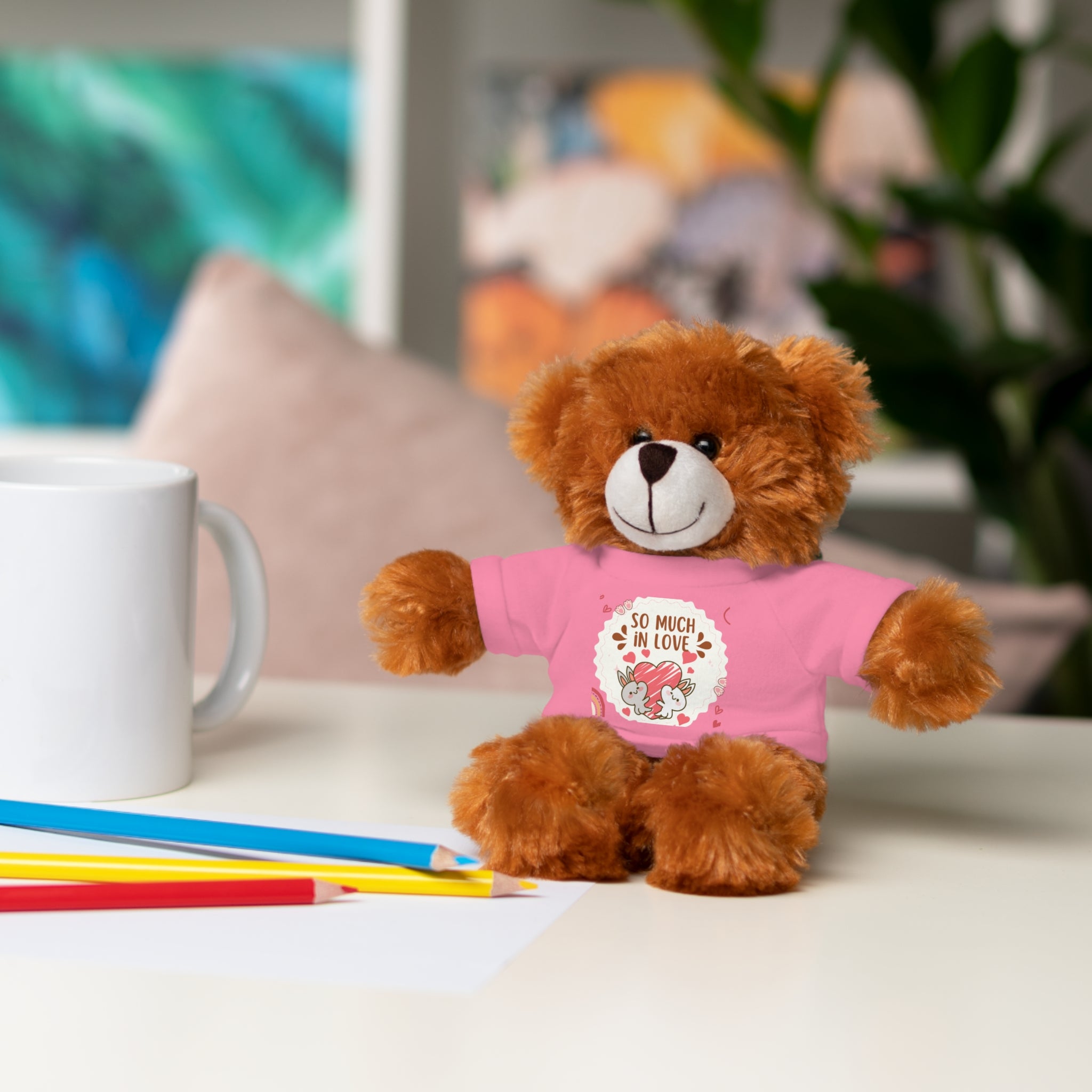 Pink Cute Sweet Love Valentines Day Gifts for Her Him, Kids Girlfriend Boyfriend Wife Mom Fiancée, Valentines Gifts for Women, Valentine's Day Teddy Bear, Funny Cute Stuffed Animal Plush Present for Birthday