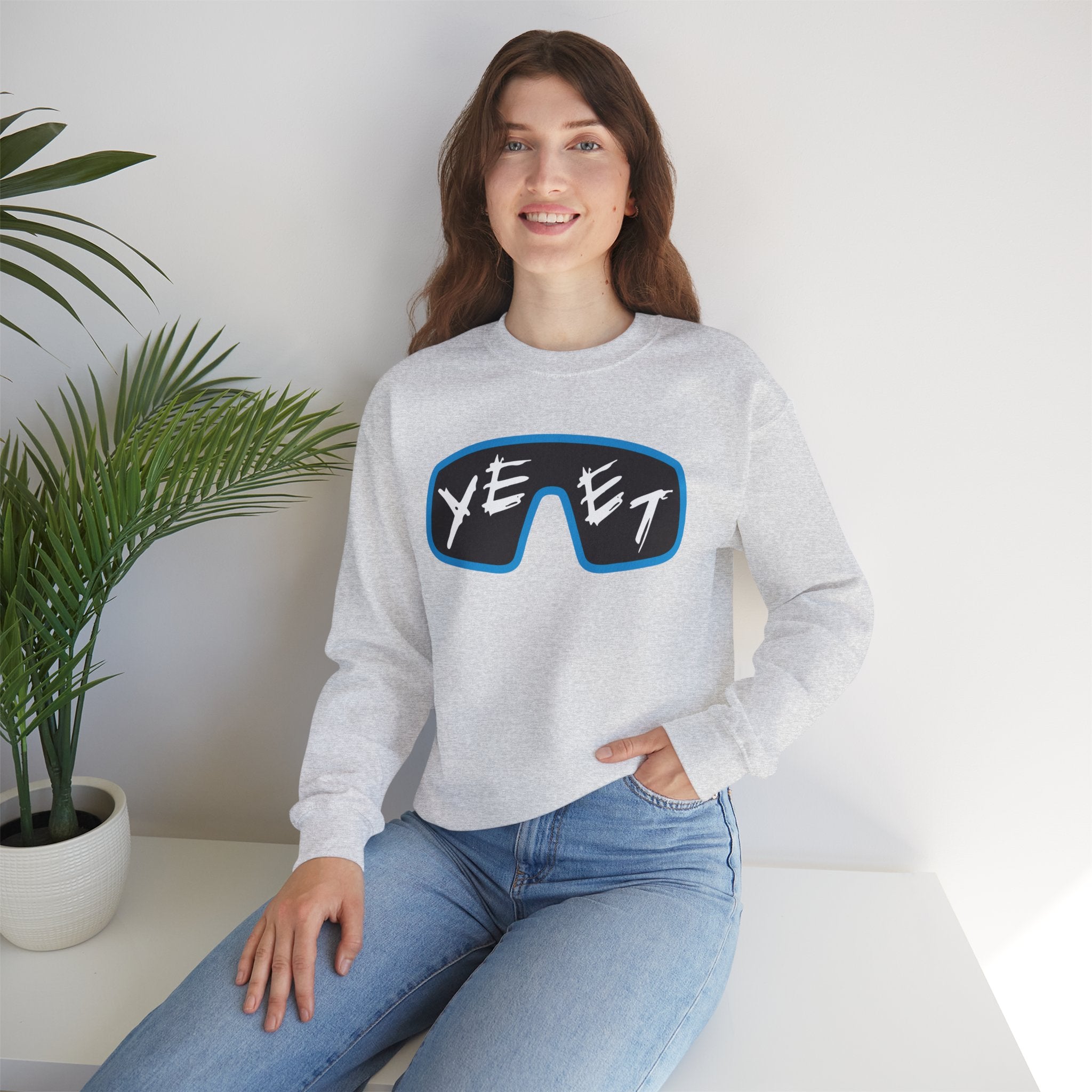 Yeet Glasses Sweatshirt, Wrestling Fan Unisex Sweatshirt - Gift for Him or Her, Casual Outwear, Heavy Blend Crewneck Sweatshirt