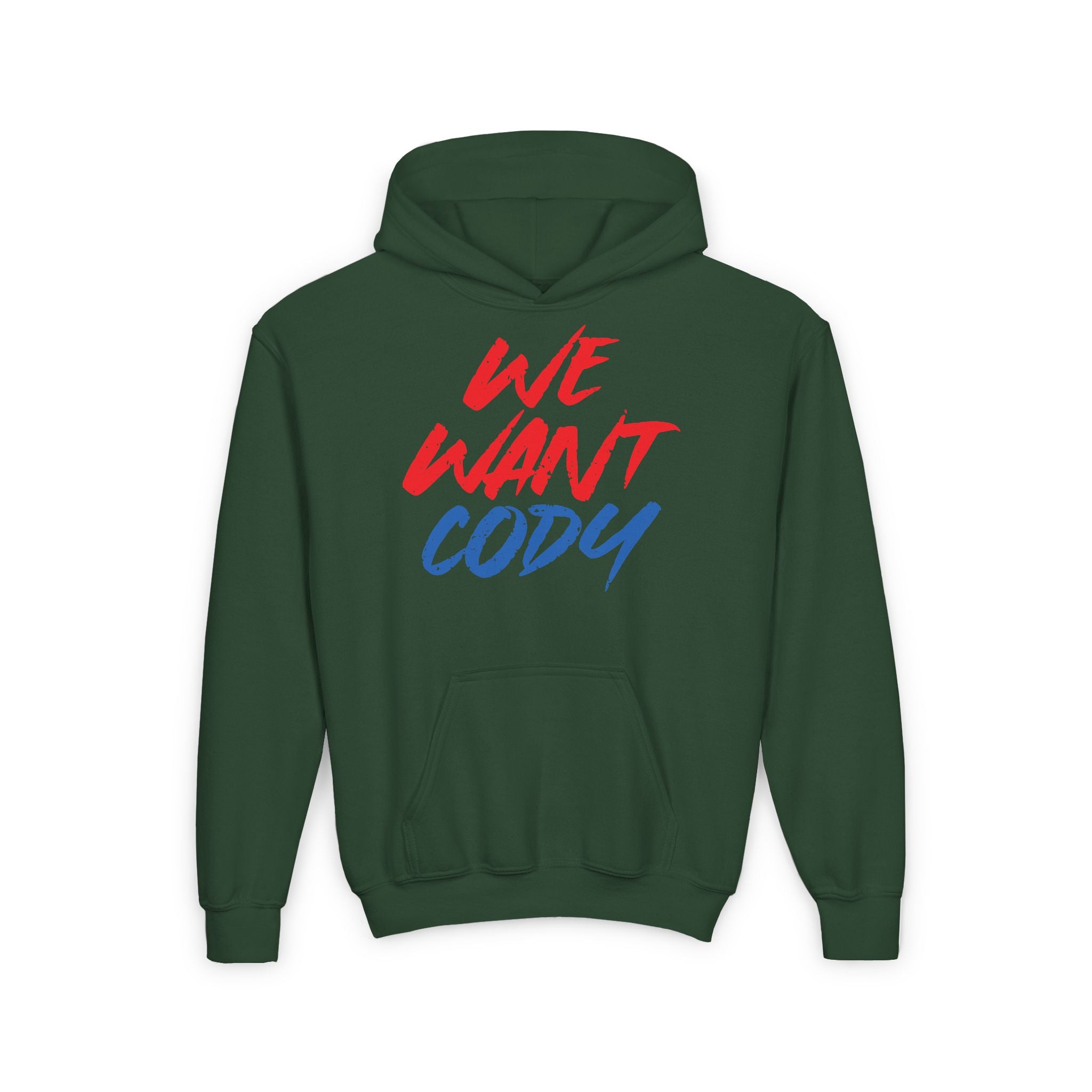 We Want Cody Graphic Design, Sports Fan Kids Hoodies - Youth Heavy Blend Hooded Sweatshirt, Unisex Wrestling Fan Hoodies, Gift for Her-Him, Casual Outwear