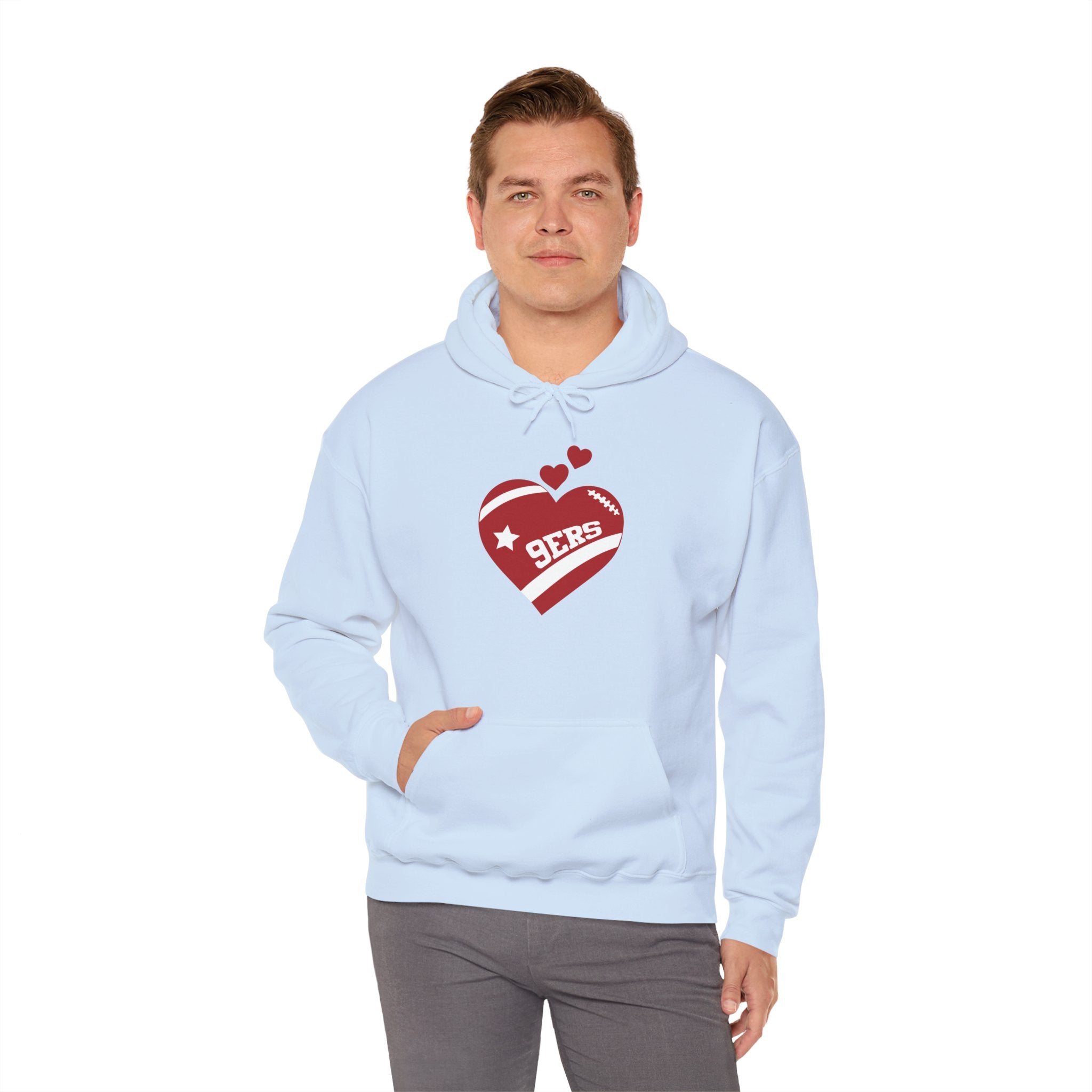 Cute Heart San Francisco Football Hoodies, SF Sports Team Sweatshirt, Football Fan Shirt, Hoodie Gift for Him-Her