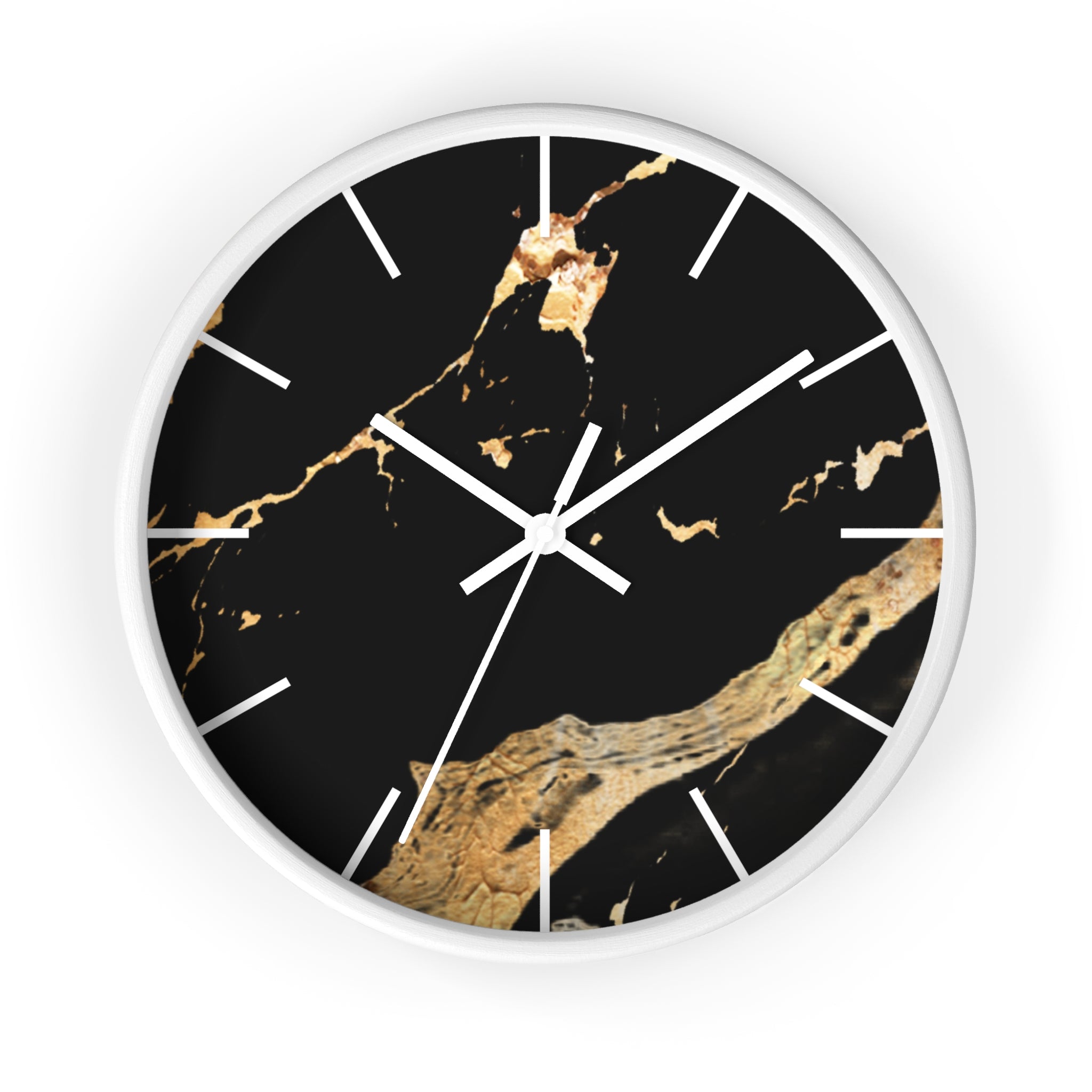 Black Gold Modern Marble Design, Elegant Wall Clock, Home Decor, Wall Art, Modern Decor for Home, Office, and Living Room