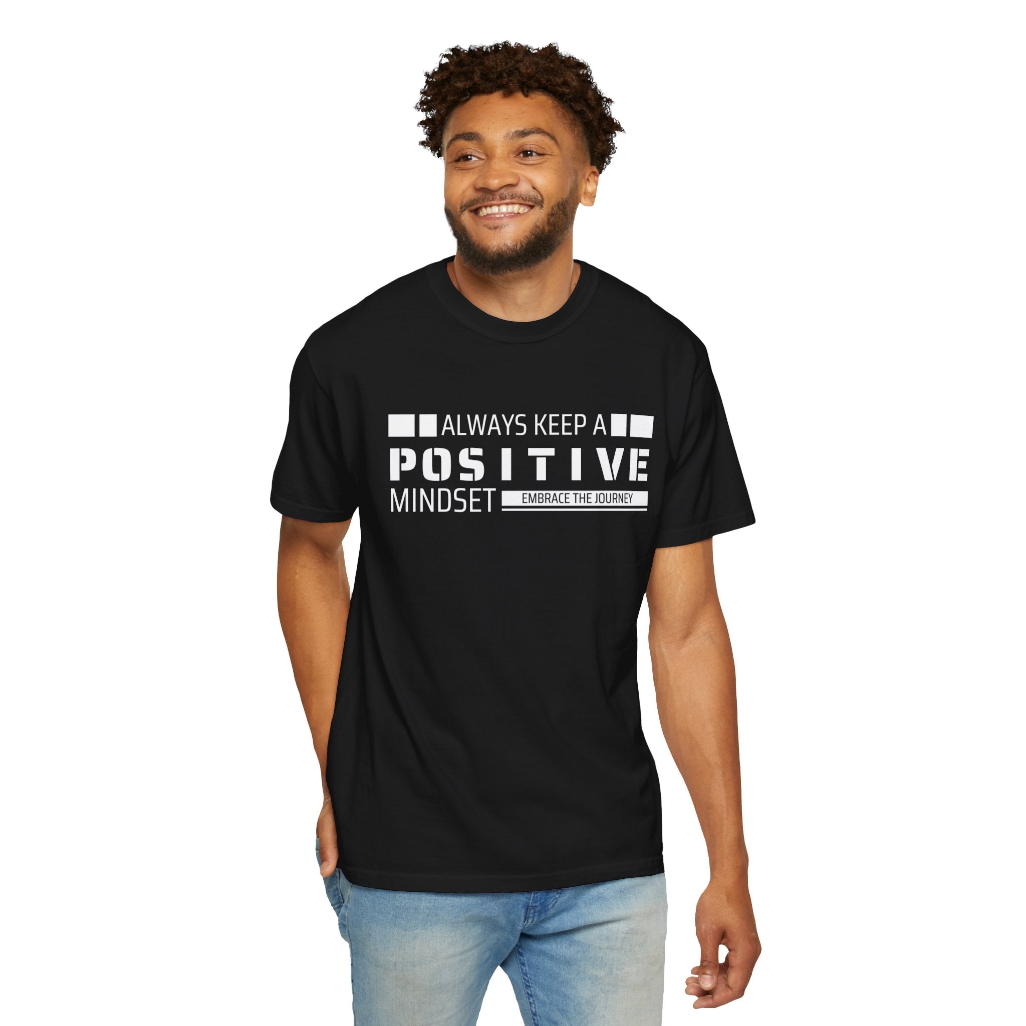 Always Keep A Positive Mindset, Graphic Design Unisex T-shirt, Casual Cotton Outwear, Gift for Him- Gift for Her, Stylish Tee, Cool Shirt, Trendy Apparel, Comfortable Top,