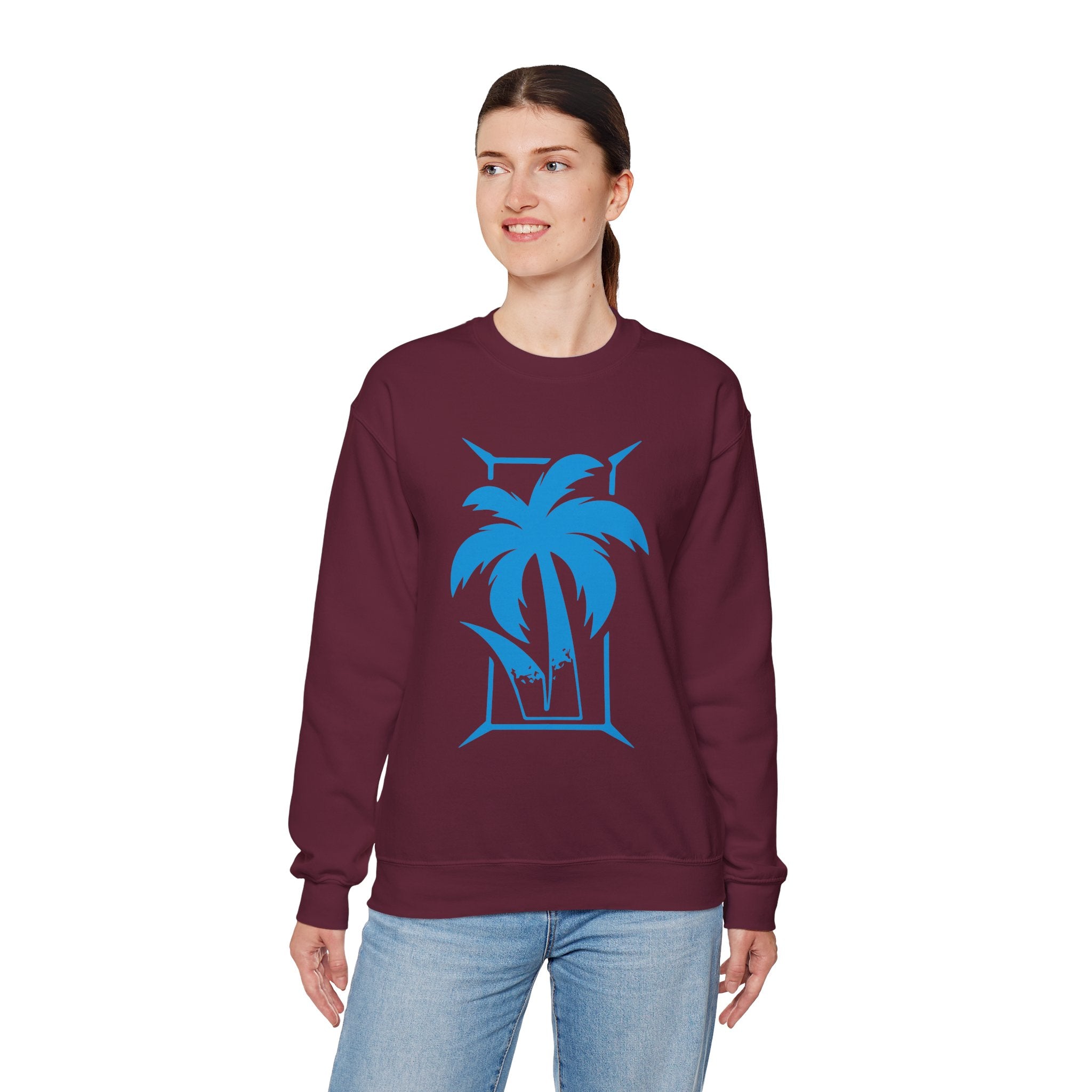 Palm Tree Design Jey Uso Sweatshirt, Wrestling Fan Unisex Sweatshirt - Gift for Him or Her, Casual Outwear, Heavy Blend Crewneck Sweatshirt