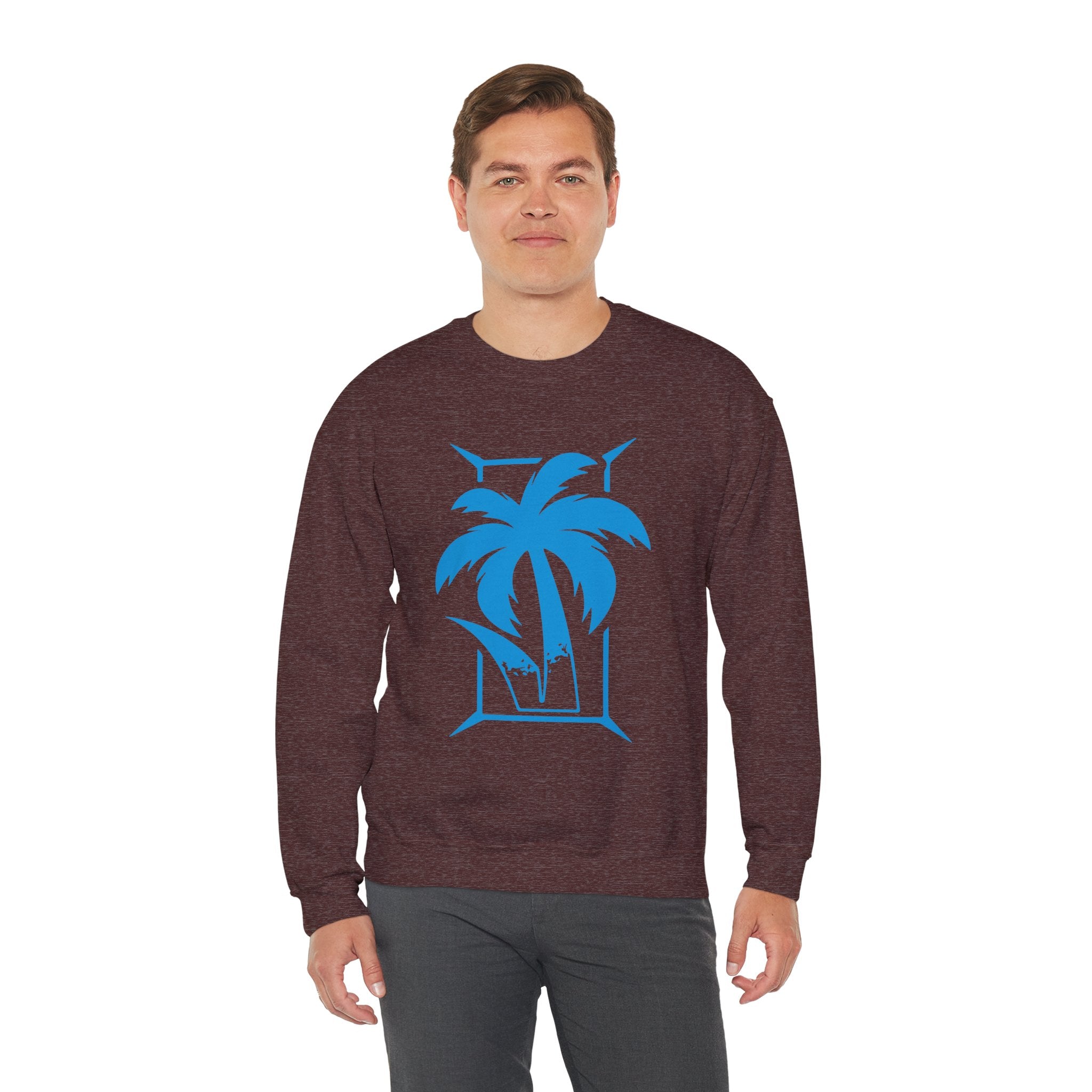 Palm Tree Design Jey Uso Sweatshirt, Wrestling Fan Unisex Sweatshirt - Gift for Him or Her, Casual Outwear, Heavy Blend Crewneck Sweatshirt