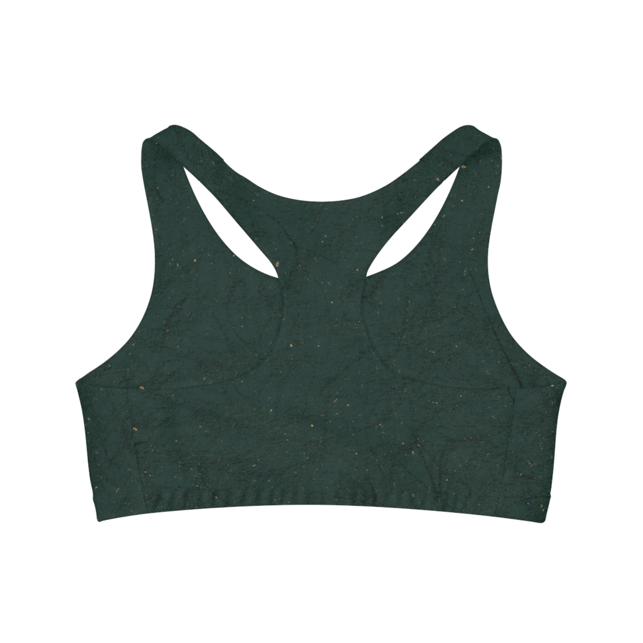 Green White Seamless, Racerback Sports Bra for Women - High Impact Workout Crop Tank Top