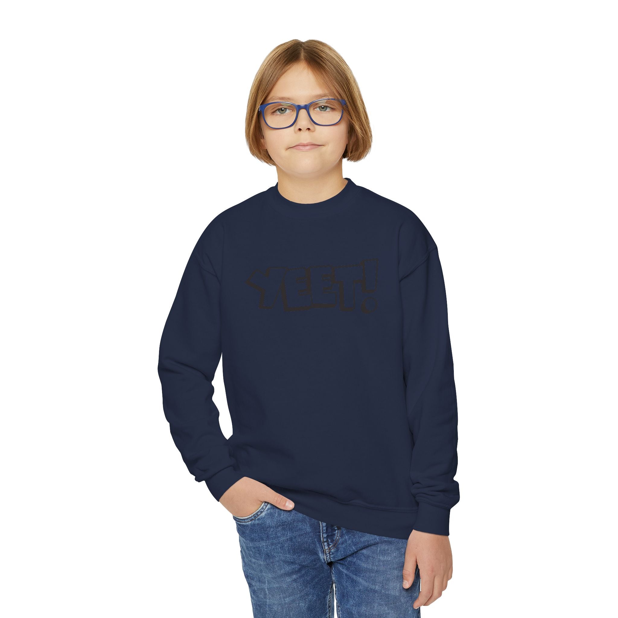 Yeet, Youth Sports Fan Crewneck Sweatshirt for Kids, Perfect Gift for Kids, Unisex Sweatshirt, Casual Outwear, Graphic Sweatshirt